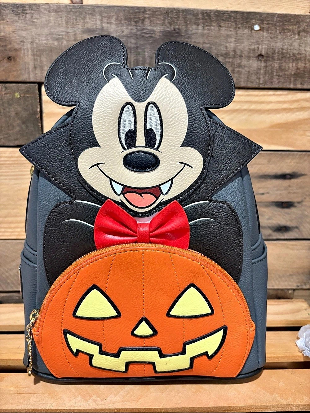 Loungefly Disney Mickey Mouse Vampire Pumpkin Glow Mini Backpack